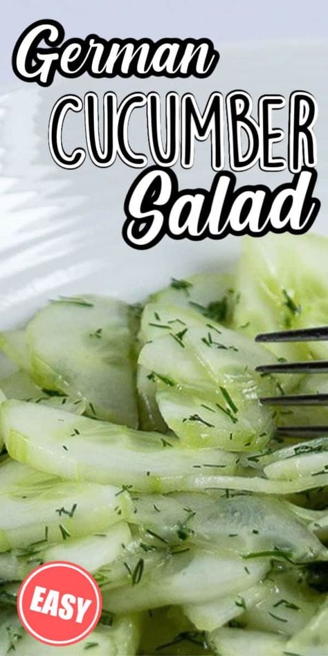 German Salad, German Salads, Cucumber And Onion, German Cucumber Salad, Salad Recipes Gluten Free, German Dishes, Creamy Cucumber Salad, Cucumbers And Onions, Creamy Cucumbers