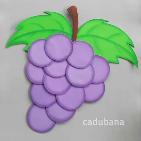 Grapes Craft, Diy Crafts Butterfly, Preschool Creative Art, Pineapple Crafts, Diy Crafts For School, Grape Decor, Paper Fruit, Fruit Crafts, School Kids Crafts