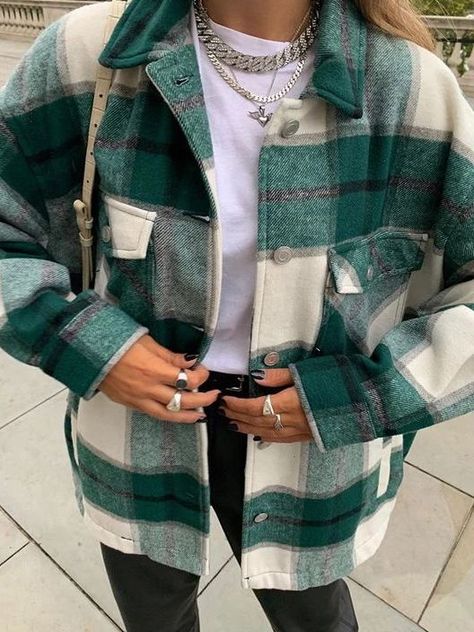 f337d999d9ad116a7b4f3d409fcc6480desc43682992ri Plaid Shacket, Plaid Jacket, Jackets Online, Online Store, Plaid, Pants, Green, Trousers