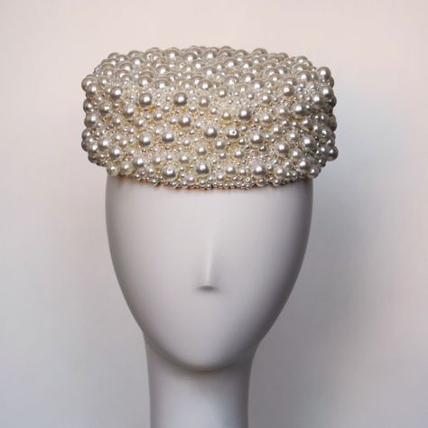 How To Make Hats, Pearl Hat, Hats And Fascinators, Large Brim Hat, Crystal Bridal Tiaras, Hand Beaded Embroidery, Types Of Hats, Elegant Hats, Prom Dress Inspiration