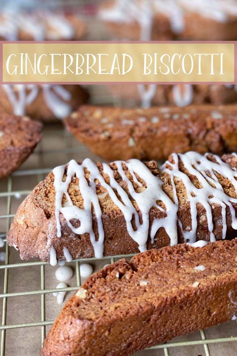 Gingerbread Biscotti Drizzled With Orange Glaze Ginger Biscotti, Gingerbread Biscotti Recipe, Gingerbread Biscotti, Biscotti Recipes, Easy Gingerbread, Biscotti Cookies, Biscotti Recipe, Cake Mug, Biscuits Recipe