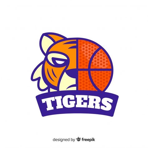 Basketball tiger logo Free Vector | Free Vector #Freepik #vector #freebackground #freelogo #freebusiness #freeline Logo Graphic Design, Creative Logo Design, Tiger Logo, Tiger Design, Graphic Editing, Logo Design Creative, Graphic Design Services, Design Skills, Creative Logo