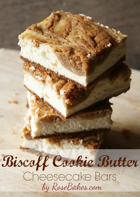 Cookie Butter Cheesecake, Swirled Cheesecake, Speculoos Cookie Butter, Biscoff Recipes, Biscoff Cookie Butter, Biscoff Spread, Cheesecake Bar Recipes, Biscoff Cookies, Cookie Butter