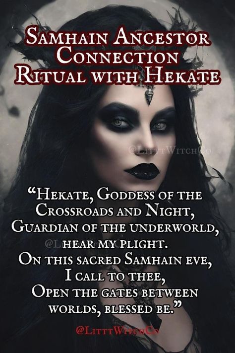 Wiccan Samhain, Connection Spell, Ancestor Connection, Lady Hecate, Dark Mythology, Celtic Samhain, Greek Goddess Of Magic, Goddess Hekate, Witch Life