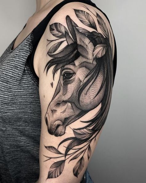 Horse Memorial Tattoo, Tattoo Ideas Horse, Black Horse Tattoo, Memory Tattoo Ideas, Dark Horse Tattoo, Horse Tattoo Ideas, Horse Memory, Black And White Flower Tattoo, Memorial Tattoo Ideas