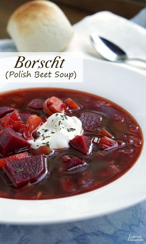 Polish Borscht Soup Recipe, Polish Borscht, Cabbage Borscht, Beet Borscht, Beet Soup Recipes, Borscht Recipe, Night Autumn, Borscht Soup, Beetroot Soup