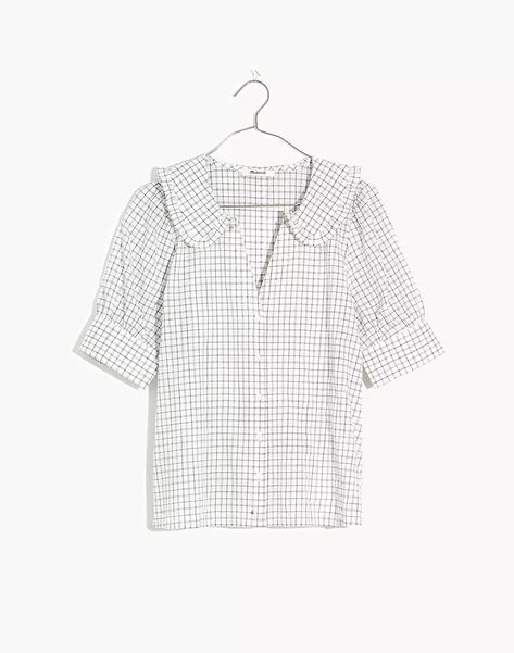 Women's Tops & Tees: New Arrivals | Madewell Peter Pan Collar Shirt, Peter Pan Collar Blouse, Tie Waist Top, Popover Shirt, Madewell Denim, Mini Wrap Dress, Collar Shirt, Pan Collar, Peter Pan Collar