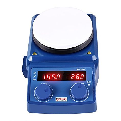 Four E'S Scientific 5 Inch Hotplate Digital Magnetic Stirrer LED Display 100-1500RPM Stirring Speed 5L Max Capacity, ... Laboratory Hot Plates, Yeast Starter, Health Application, Paint Mixer, Starter Plates, Beer Collection, Stainless Steel Rod, Laboratory Equipment, Hot Plate