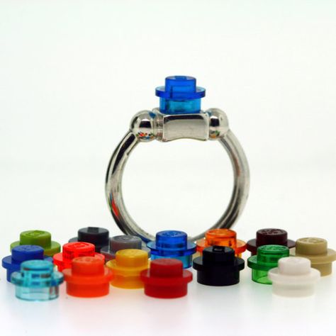 Building Block Ring  Sterling Silver  by CraigDabler on Etsy Lego Ring, Lego Jewelry, Lego Wedding, Lego Builds, Lego Stuff, Never Grow Up, Lego Building, Funky Jewelry, Cool Lego