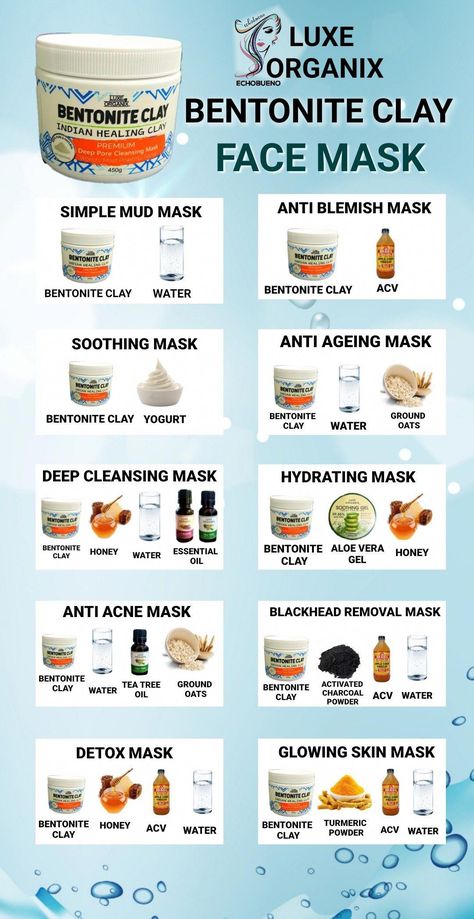 Calcium Bentonite Clay Uses, Benefits Of Bentonite Clay For Skin, Bentonite Clay Armpit Mask, Homemade Toothpaste With Bentonite Clay, Bentonite Clay Mask Benefits, Bentonite Clay Hair Mask Recipes, Bentonite Clay Recipes, Bentonite Clay Mask Recipe, Aztec Clay Mask Recipe