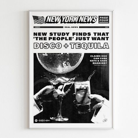 Disco Tequila, Tequila Art, Disco Vibes, Digital Printing Machine, Vintage Disco, Disco Theme, Disco Music, News Article, Disco Dance