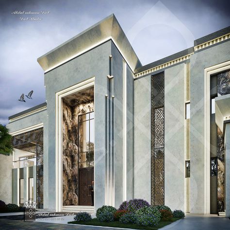 Luxury elegance new classic villa in UAE on Behance New Classic Villa, Arabic Interior, Royalty Style, Postmodern Architecture, Commercial Design Exterior, Classic House Exterior, Classic Villa, Classic House Design, Modern Villa Design