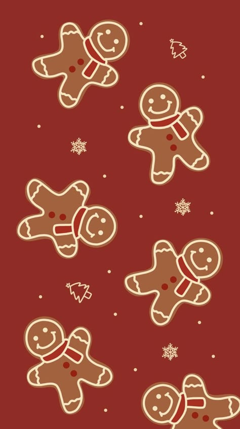 Christmas I Pad Wallpaper, Christmas Wallpaper Red Aesthetic, Gingerbread Wallpaper Aesthetic, Ginger Bread Wallpaper, Christmas Vibes Wallpaper Iphone, Christmas Wallpaper Aesthetic Red, Cute Red Christmas Wallpaper, Gingerbread Cookie Wallpaper, Cristhmas Wallpaper