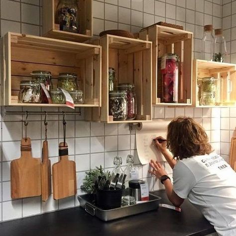 Image 8 1 Diy Kitchen Storage Cabinet, Ikea Crates, Ikea Kitchen Storage, Kitchen Renovation Diy Ideas, Shelf Ikea, Ikea Hack Storage, Kitchen Storage Shelf, Ikea Storage Cabinets, Ikea Hack Kitchen