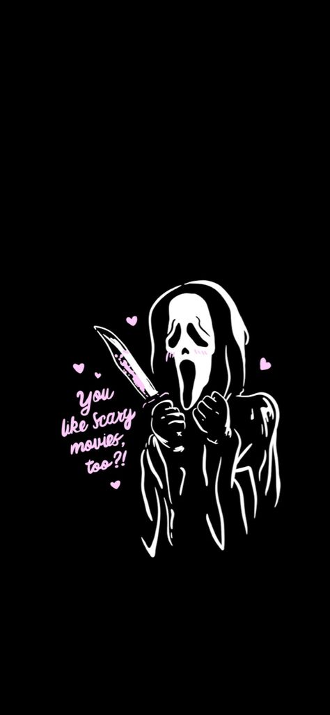 Horror Pfps Aesthetic, You Like Scary Movies Too Scream, Funny Horror Wallpaper, Do You Like Scary Movies Wallpaper, Horror Movie Lover Aesthetic, Horror Movie Background Wallpapers, Cute Ghostface Wallpaper, Horror Lover Aesthetic, Scary Lockscreen