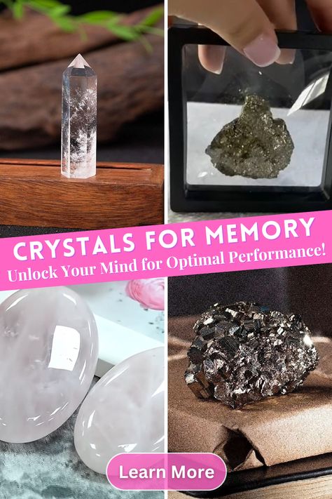 crystals Crystals For Memory And Focus, Crystals For Memory, Magical Stones, Brain Power, Brain Fog, Crystal Grid, Your Brain, Best Memories, Mind Body