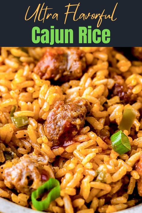 Easy Cajun Rice Creole Appetizers, Cajun Rice And Sausage, Cajun Rice Recipes, Andouille Sausage And Rice, Sausage And Rice Recipes, Cajun Sausage And Rice, Dirty Rice Recipe Easy, Cajun Rice Recipe, Green Peppers And Onions