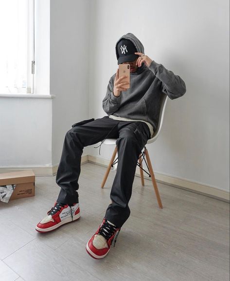 Jordan 1 Shadow Outfit Men, Red Jordan 1 Outfit Men, Outfits With Jordan 1s Fashion Styles Men, Jordan 1 High Outfit Man, Jordan 1 Shadow Outfit, Red Shoes Outfit Men, Red Jordan 1 Outfit, Red Air Jordan 1 Outfit, Outfit With Jordan 1