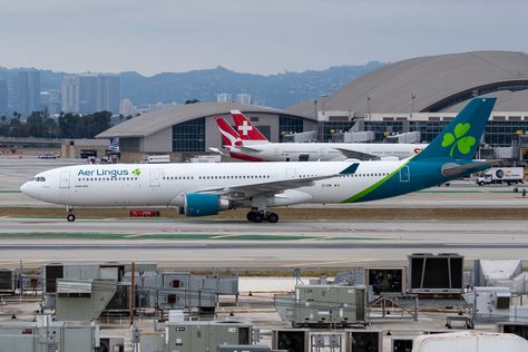 Aer Lingus A330-302 arriving at LAX_2023-06-10 San Jose Airport, Aer Lingus, International Airlines, Los Angeles International Airport, Commercial Aircraft, Route Map, Visual Branding, Kids Running, International Airport