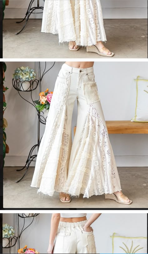 Boho Business Casual, Ropa Upcycling, Denim Diy Clothes, Diy Clothes Refashion, Diy Vetement, Fashion Sketches Dresses, Culotte Pants, Trendy Dress Outfits, Denim Diy