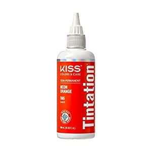 Kiss Tintation Semi-Permanent Hair Color 5 Ounce (Neon Orange) Aloe Vera Water, Semi Permanent Hair Dye, Semi Permanent Hair Color, Strip Eyelashes, Permanent Hair Dye, Hair Color For Women, Permanent Hair Color, Dye My Hair, Hair Dye Colors