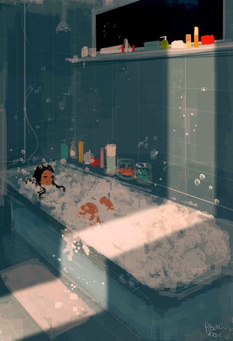 Awwwwwwwwwww! #pascalcampion #bath Social Photo, Pascal Campion, Bath Tub, Bubble Bath, Cute Illustration, Aesthetic Art, Cartoon Art, Amazing Art, Beautiful Art