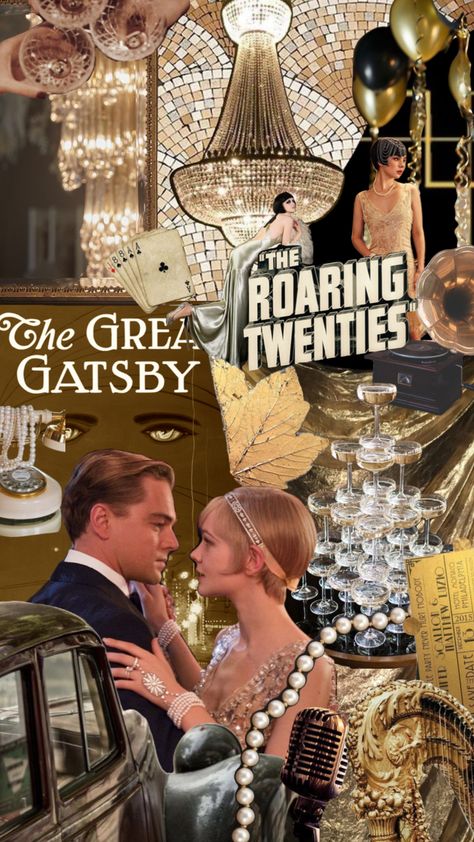 Great Gatsby Vibes, Great Gatsby Mood Board, Gatsby Movie Aesthetic, The Great Gatsby Aesthetic Wallpaper, 1920s Aesthetic Gatsby, Gatsby Background, The Roaring 20s Aesthetic, Vintage Party Aesthetic, The Great Gatsby Background