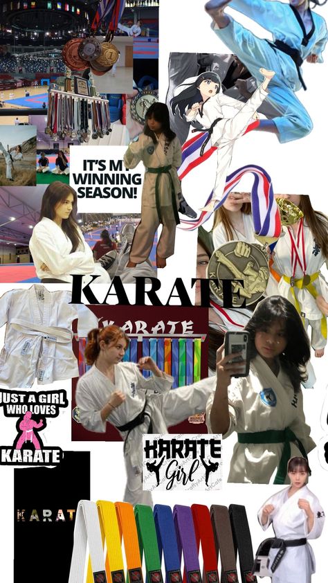 Karate girl Karate Vision Board, Karate Outfit Women, Karate Girl Aesthetic, Wallpaper Karate, Karate Wallpaper, Karate Motivation, Taekwondo Korea, Taekwondo Quotes, Karate Kumite