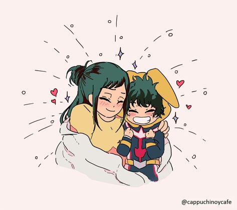 Midoriya and his mother | BNHA | Izuku And Inko Midoriya, Deku And His Mom, Inko Midoriya Fanart, Parents Anime, Midoriya Inko, Midoriya Family, Inko Midoriya, Midoriya Izuku, Ochako Uraraka