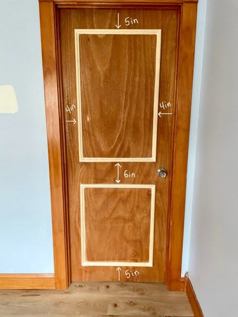 Diy Interior Doors, Flat Panel Doors, Door Makeover Diy, Diy House Renovations, Panel Door, House Updates, Home Updates, Diy Makeover, Door Makeover