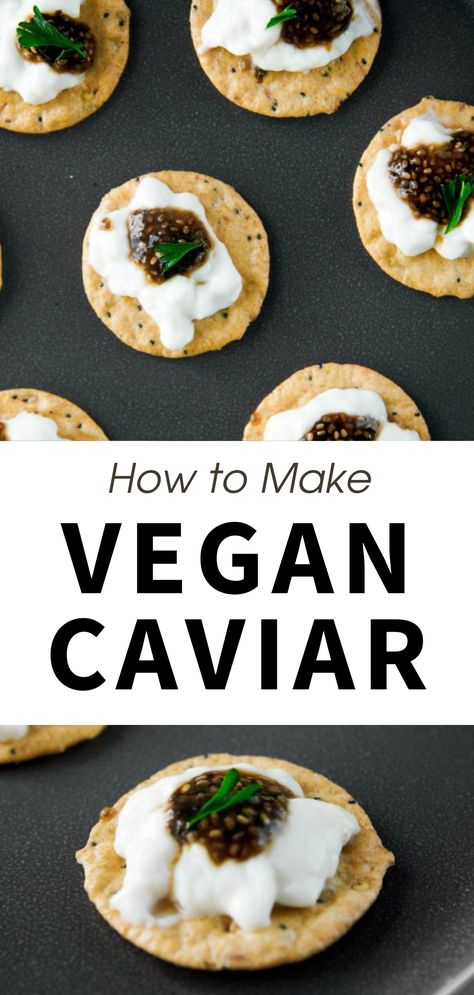 How To Make Vegan Caviar - Step by Step Recipe I easy vegan caviar recipe I best vegan starters I homemade caviar recipe I quick vegan caviar recipe I how to make caviar vegan I tips for making vegan caviar at home I vegan recipes for the holidays I healthy vegan caviar I recipes with chia seeds #veganrecipes #veganstarters #caviar Vegetarian Caviar, Vegan Caviar Recipe, Recipes With Chia Seeds, Vegan Caviar, Sushi Christmas, Recipes For The Holidays, Vegan Appetizer, Vegan Starters, Caviar Recipes