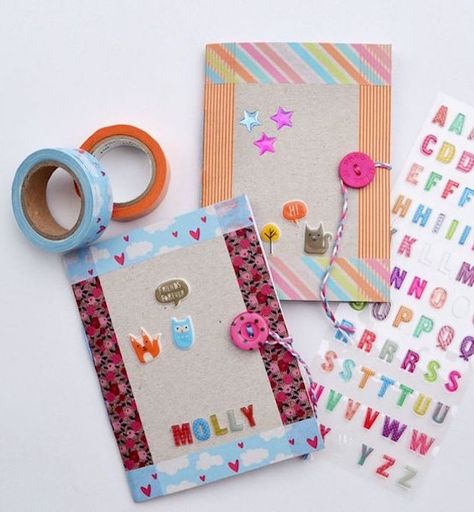 Cereal Boxes Diy, Craft Notebook, Diy Cereal, Secret Journal, Diy Notebooks, Washi Tape Crafts, Cereal Boxes, Kids Blocks