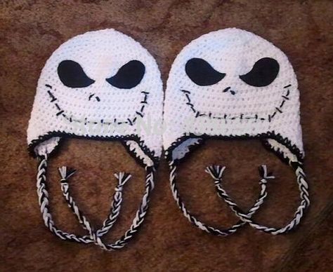 Jack Skellington Crochet Pattern, Crochet Jack Skellington, Jack Skellington Crochet, Crochet Images, Crochet Characters, Jack Hat, Skull Purse, Skull Crafts, Hats Crochet