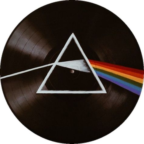 Painted Vinyl Record, Painted Vinyl Records, Pink Floyd Poster, Pink Floyd Art, Aesthetic Wall Decor, Painted Vinyl, Cd Art, Dark Side Of The Moon, Aesthetic Wall