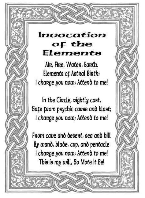 Invocation of the Elements. - Cunninghams words. Elemental Witch, Invocation Prayer, Witchy Crafts, Wiccan Spells, Heaven And Hell, Idea Board, Healing Journey, Personalized Books, Gods And Goddesses