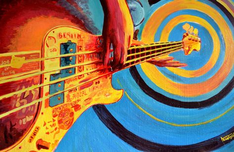 abstract bass guitar painting by ilyagalayda.deviantart.com on @DeviantArt Bass Guitar Art, Guitar Posters, Guitar Painting, Guitar Art, Arte Inspo, Arte Sketchbook, Ap Art, Photo Wall Art, New Wall