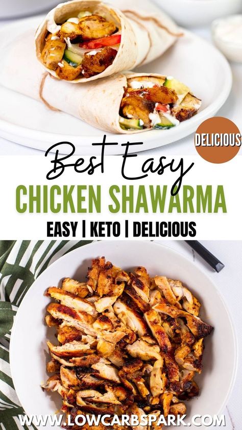 Chicken Schwarma Recipe, Schwarma Recipe, Chicken Shawarma Wrap, Shawarma Seasoning, Shawarma Spices, Chicken Shawarma Recipe, Great Chicken Recipes, Low Carb Wraps, Shawarma Recipe