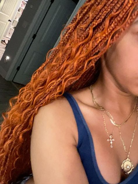 ✚sayaa on X: "only hairstyles I can see orihime with tbhh https://t.co/4TKitTXWAF" / X Braids With Ginger Hair, Orange Protective Styles, French Braids Ginger, Orange Braids Black Women, Ginger Hairstyles Braids, Copper Hair Braids, Ginger Mermaid Braids, Ginger Braids Black Roots, Ginger Fulani Braids With Curls