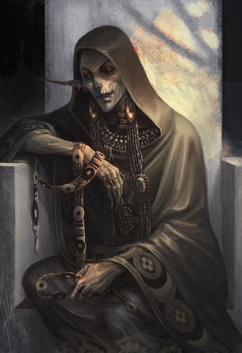 ArtStation - Morticia, Rene Bartang Drow Druid, Myth Drannor, Undead King, Dark Sun, Creepy Guy, Heroic Fantasy, Fantasy Magic, A Skeleton, Fantasy Rpg