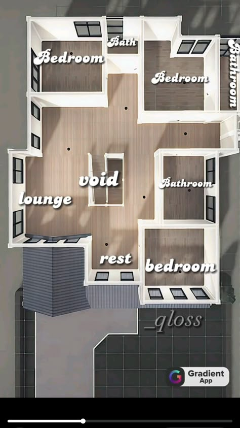 House Design Layout Bloxburg, House Build Ideas Bloxburg, Modern Blocksburg House Layout, Bloxburg House Layouts Modern Farmhouse, Preppy House Layout, House Inspo Bloxburg Layout, Upstairs Layout Bloxburg, Bloxburg House Floor Color Ideas, House Plans Bloxburg 2 Story