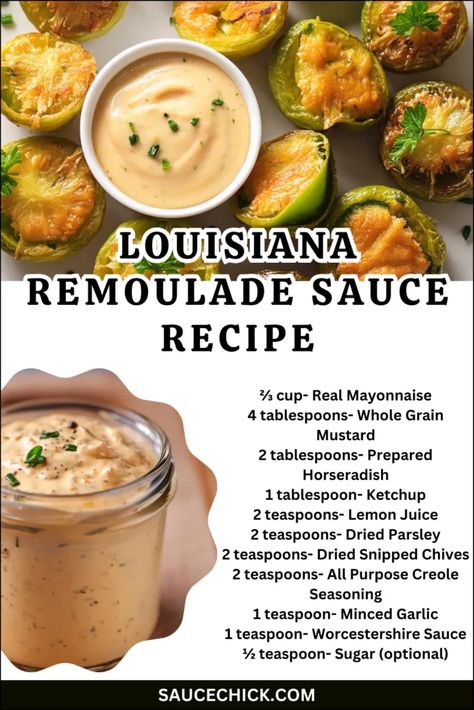 Remoulade Sauce Recipe, Alfredo Sauce Recipe Homemade, Cajun Sauce, Homemade Sauce Recipes, Cajun Creole Recipes, Remoulade Sauce, Alfredo Sauce Recipe, Condiment Recipes, Louisiana Recipes