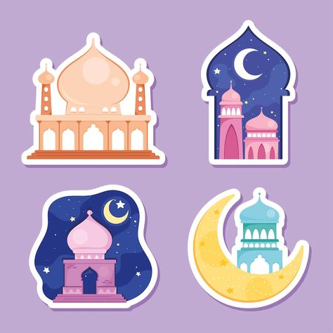 Luminary Diy, Eid Mubarak Stickers, Ramadan Cards, Family Coloring Pages, Ramadan Kareem Vector, Eid Stickers, Ramadan Activities, Eid Cards, Ramadan Decoration