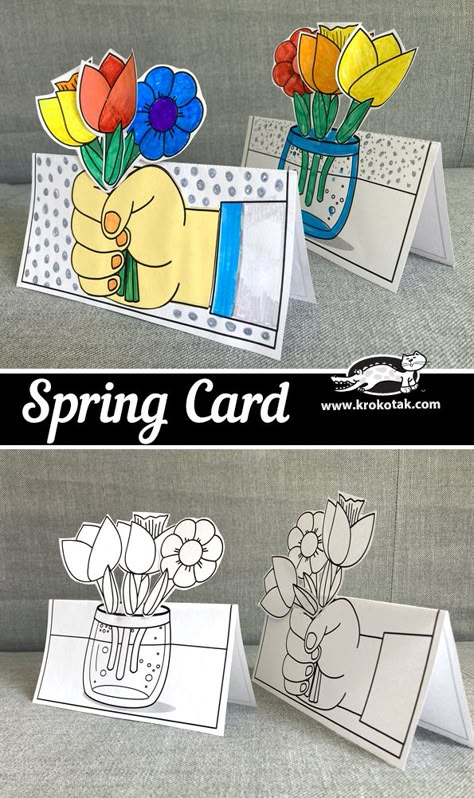 SPRING cards Children's Day Activities, Easy Mother's Day Crafts, Mother's Day Projects, Mother's Day Activities, Church Decorations, Classroom Art Projects, Hand Crafts For Kids, Mothers Day Crafts For Kids, Easter Tree