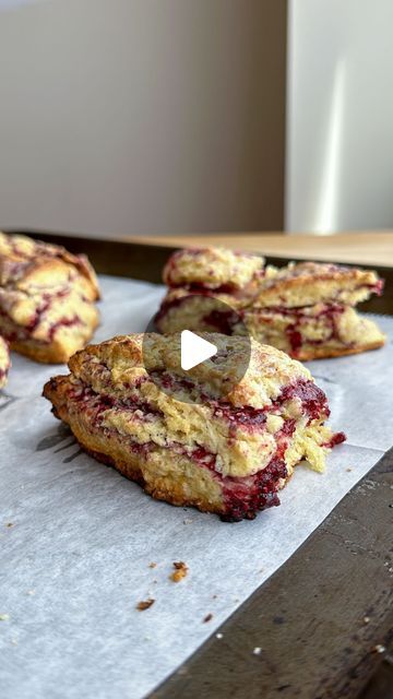 Lucija on Instagram: "Raspberry jam scones !!! Unlike anything else I’ve ever baked 😍 so flaky and soft and also why don’t we have a raspberry emoji, it’s the best fruit! 

You’ll need:
2 cups flour
1/3 cup granulated sugar, more for topping 
1/4 tsp baking soda
2 tsp baking powder 
1/2 tsp salt
1 stick frozen butter
1 egg
1/3 cup full fat yogurt 
1/3 cup heavy cream, more for brushing 
1 tsp vanilla 

Raspberry jam:
2 cups frozen raspberries 
1/4 cup sugar 
2 tsp cornstarch + 2 tbsp water

•Add raspberries and sugar to a pot and bring to a light simmer.
•Add in cornstarch slurry, stir well and simmer for 3-4 minutes 
•Transfer to a glass jar and place in the fridge to cool down
•Preheat oven to 400F
•In a bowl add flour, sugar, baking powder, baking soda and salt. Whisk together 
•Slice Raspberry Biscuits, Cherry Scone, Jam Scones, Sour Cream Scones, Summer Fruit Recipes, Bread Jam, Frozen Raspberries, Full Fat Yogurt, Cooking Bread