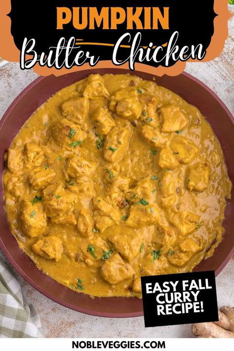 Savory notes of butter chicken with the delicate, sweet vibes of pumpkin. And guess what? The mix of creamy coconut milk and velvety pumpkin puree will totally embrace those tender chicken chunks, creating a cozy, satisfying experience with every single forkful. Savory Pumpkin Puree Recipes, Cast Iron Skillet Recipes Dinner, Pumpkin Pasta Recipe, Chicken Coconut Soup, Pumpkin Recipes Dinner, Pumpkin Breakfast Recipes, Healthy Turkey Recipes, Pumpkin Puree Recipes, Sweet Vibes