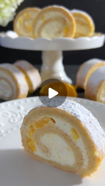 Orange Swiss Roll, Blanched Almonds, Swiss Roll, The Senses, Orange Recipes, Cake Roll, Baking Sheet, Powdered Sugar, Melted Butter