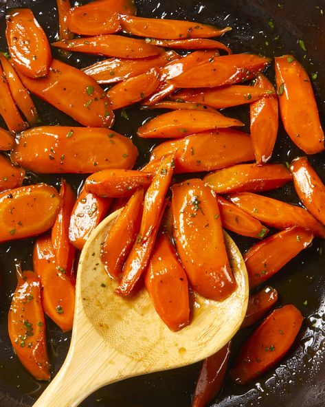 Glazed Carrots Recipe | The Kitchn Easy Carrot Recipes, Ham Christmas, Vegetable Bake Recipes, Glazed Baby Carrots, Dinner 2023, Vegetable Bake, Vegetables Dishes, Glazed Carrots Recipe, Bday Dinner