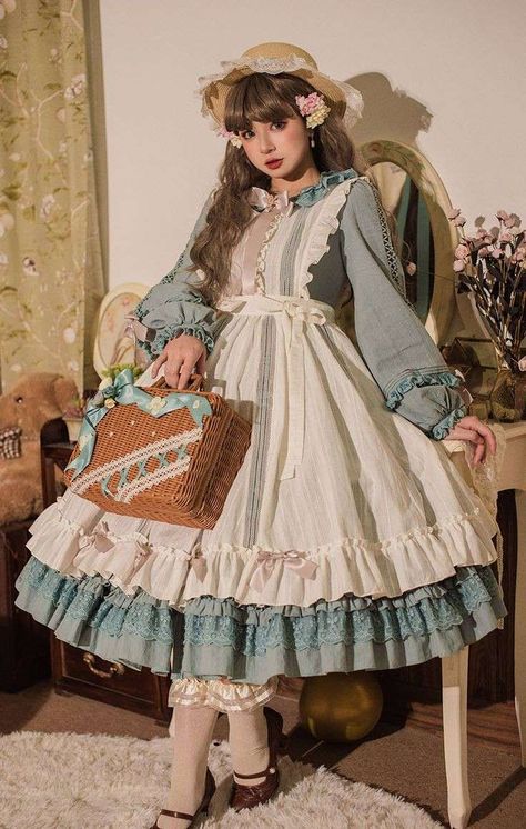 Mori Style, Op Dress, Lolita Outfits, Old Fashion Dresses, Kawaii Fashion Outfits, Fairytale Dress, Vestidos Vintage, Sweet Lolita, New Release