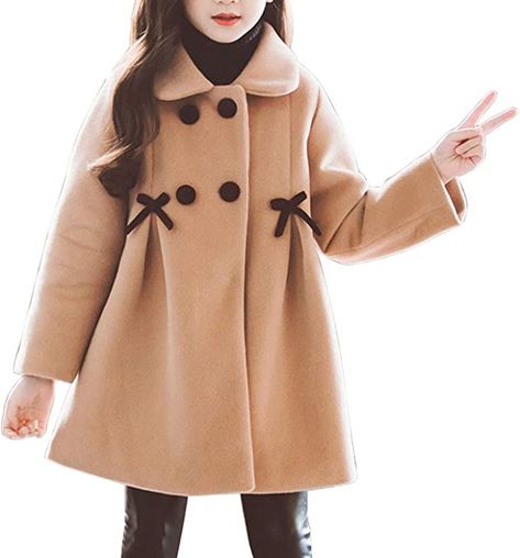 Dress Coats, Winter Trench Coat, Winter Outerwear, Khaki Dress, Kids Coats, Double Breasted Jacket, Coat Outfits, Girl Coat, Double Breasted Coat