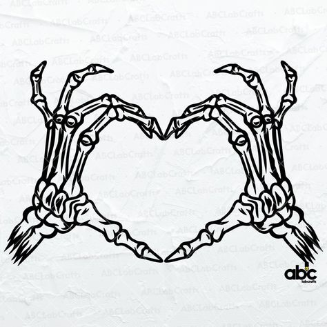 Skeleton Heart Hands, Skeleton Heart, Skeleton Love, Nails Heart, Svg Skeleton, Skeleton Drawings, Skeleton Svg, Couple Tattoo, Skeleton Hand Tattoo